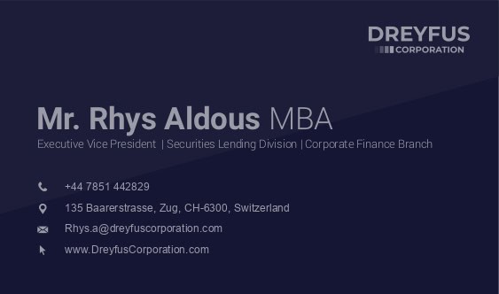 Rhys Aldous Dreyfus Holdings