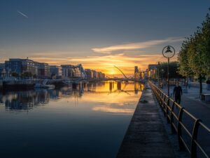 Samuel Beckett Bridge over the River Liffey in Dublin - Ireland property development finance