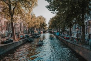Amsterdam canal lined with buildings - Netherlands property development finance